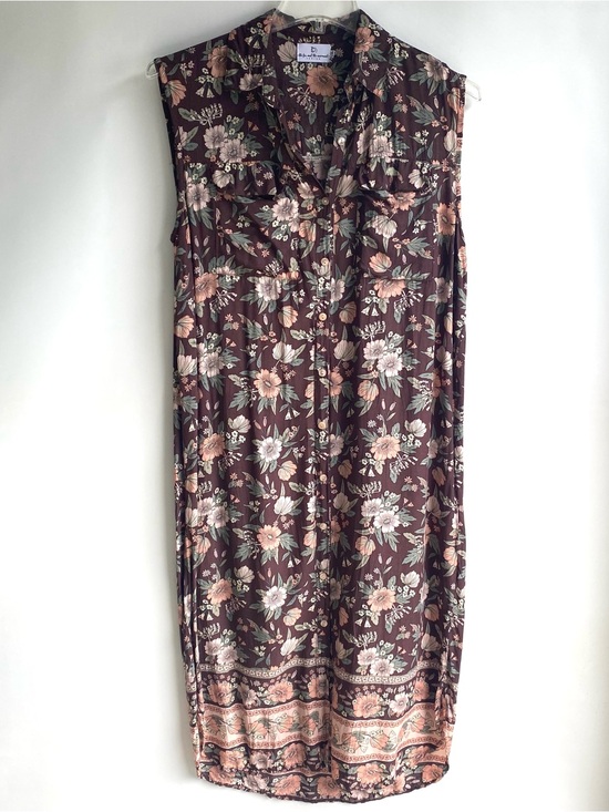 The fox and the mermaid Dresses & Skirts - The Fox and The Mermaid mixed floral print sleeveless midi shirt dress india L